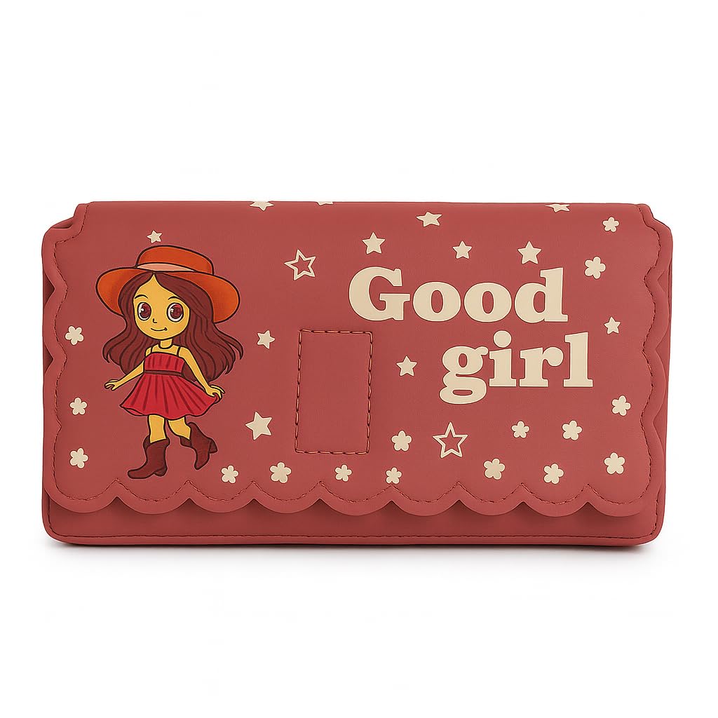 Good Girl Cute Cartoon Faux Leather Wallet for Women & Girls | Stylish, Compact & Lightweight Daily Use Purse-image-41
