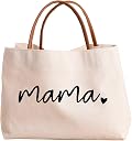 kifasyo Mom Mama Bag Mother Gifts Momlife Tote for Hospital, Shopping, Beach, Travel