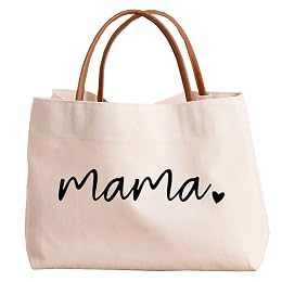 kifasyo Mom Mama Bag Mother Gifts Momlife Tote for Hospital, Shopping, Beach, Travel