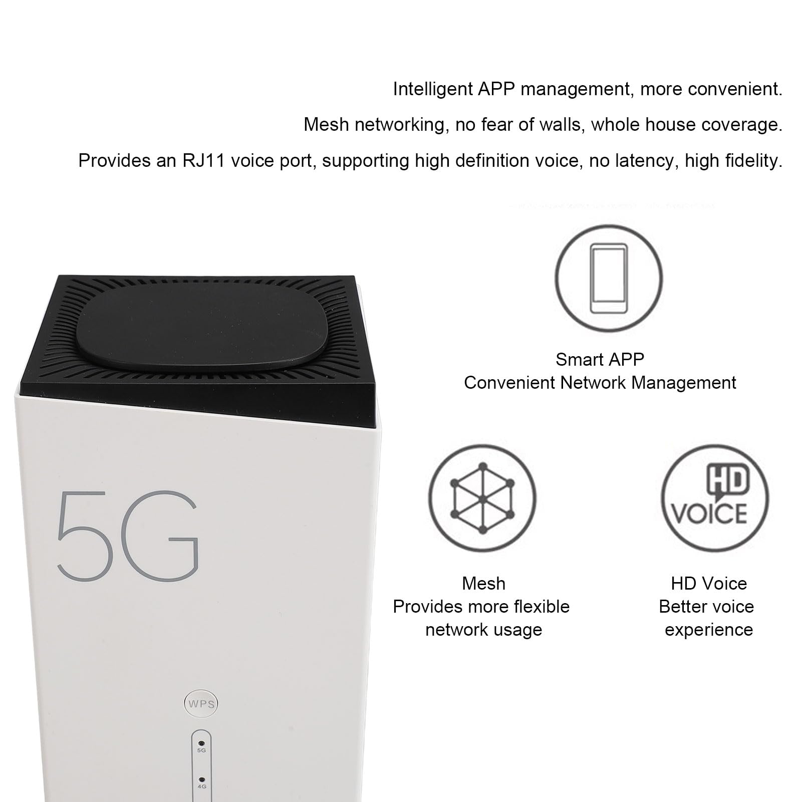 Router 5G SA NSA CPE con Scheda SIM, MTKT750 Fino a 4,67 Gbps, Wifi6 802.11ax Integrato in 8 Antenne Ad Alto Guadagno 4x4 MIMO per Giochi 3 * RJ45 RJ11 Router 5G Portatile (Spina
