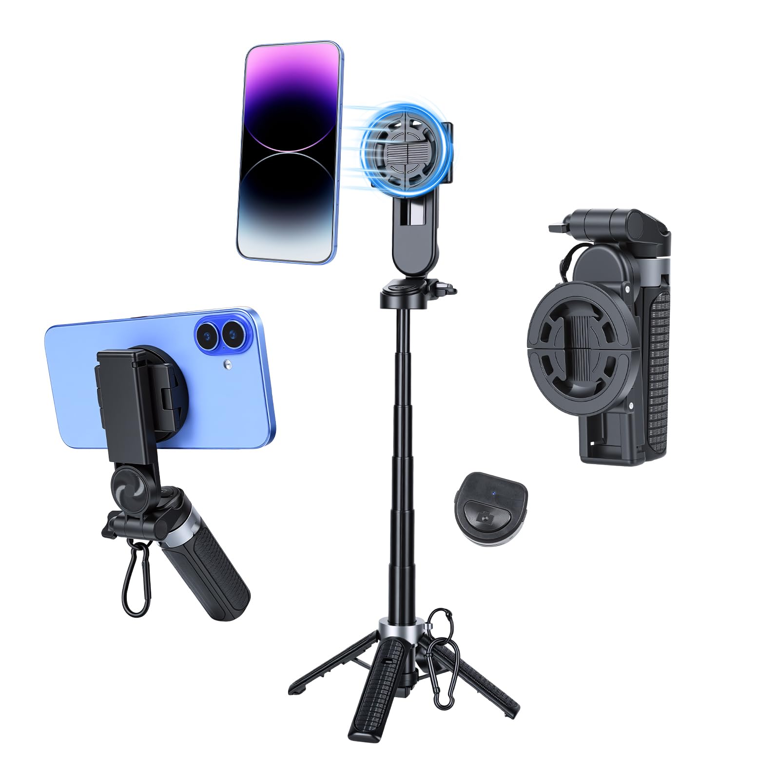 UTEBIT 15.7" Magnetic Phone Tripod 360° Rotation Portable Selfie Stick