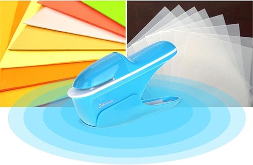 Miniatura 5 de Engrapadora sin grapas, con diseño de estructura que ahorra mano de obra para oficina, escuela, mango cómodo, fácil de operar (verde)