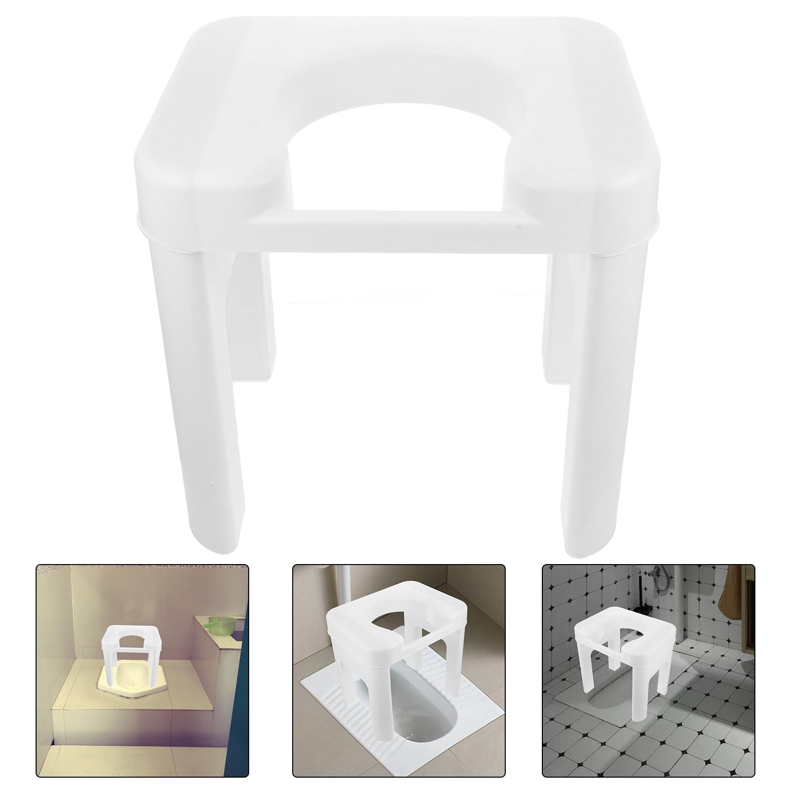 Sgabello da Bagno Rialzo per Wc Convertibile in Vaso Fisiologico in Pp Bianco Alta Capacità di Carico per Anziani e Adulti in Bagno o Camera
