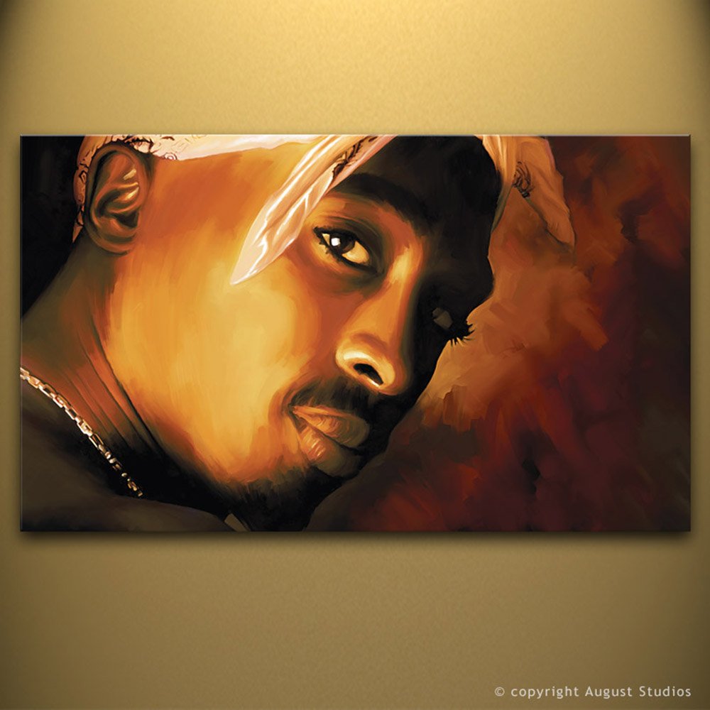 絵画 2pac Tupac Shakur 2pac Rap Hip hop Artist Signed Decor Painting