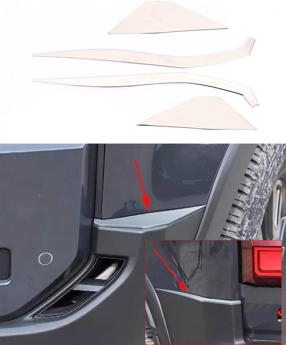 Car Accessories Fit for Toyota Land Cruiser Prado LC250 2024 2025 Stainless Steel Exterior Front and Rear Corner Protectors Cover Trim 4PCS Set