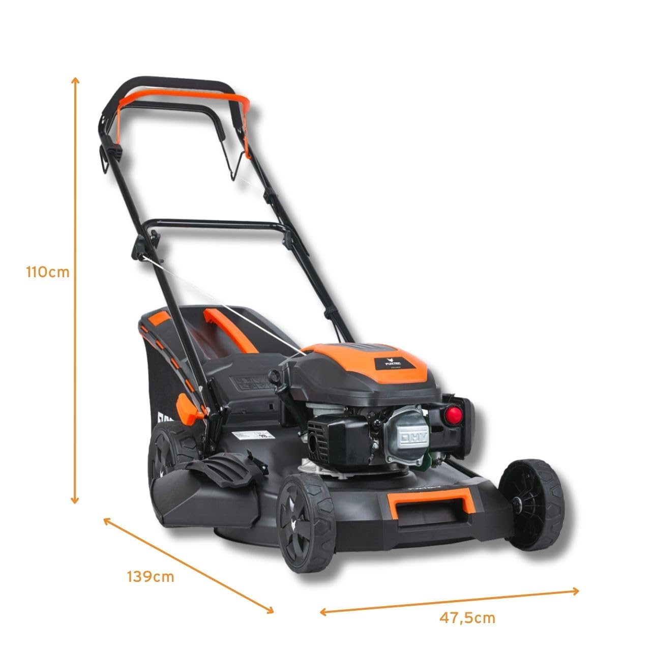 FUXTEC Tagliaerba a batteria FX-E2RM43PRO • 43 cm larghezza taglio • 40V batteria litio • trazione con velocità variabile • funzione mulching • regolazione altezza 25–75 mm