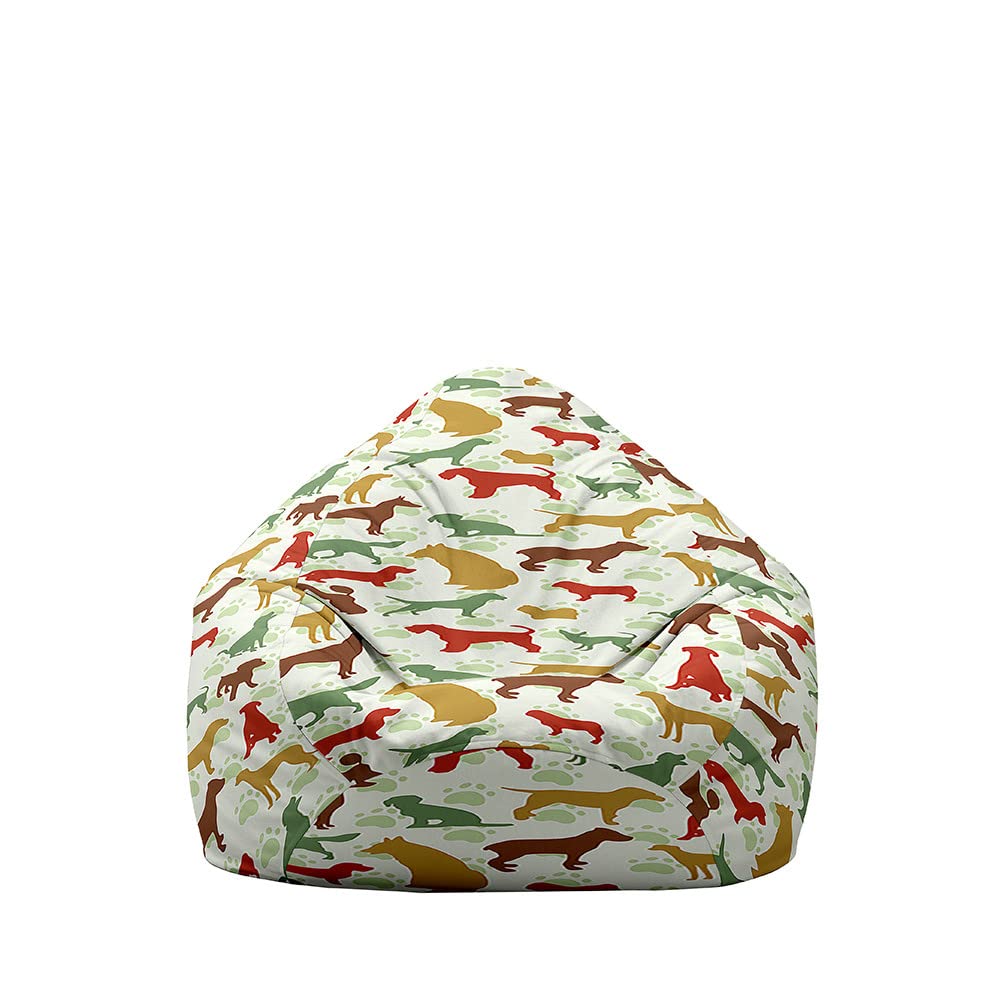 Treer Fodera per Pouf a Sacco per Adulti e Bambini, Stampa Animale 3D Copertura per Poltrona Sacco con Cerniera e Senza Imbottitura, Pouf a Forma di Pera Bean Bag Cover (70x80cm,Scoiattolo
