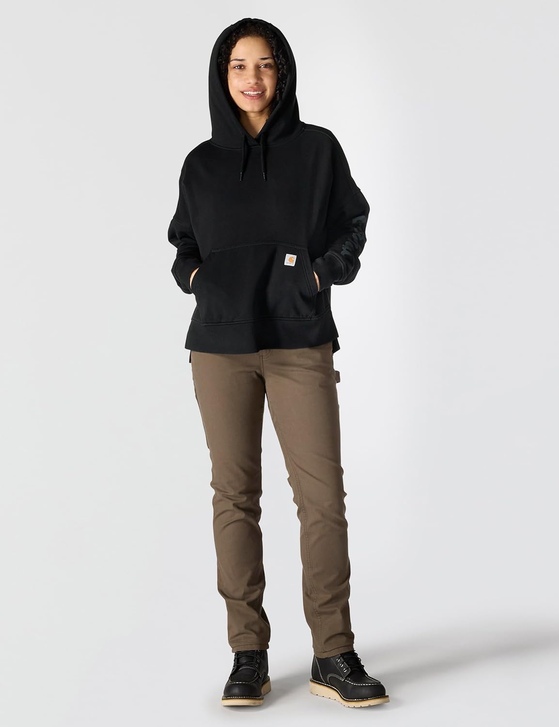 Carhartt womens Oversized-fit Midweight Hooded Heart Graphic Sweatshirt - Image 3