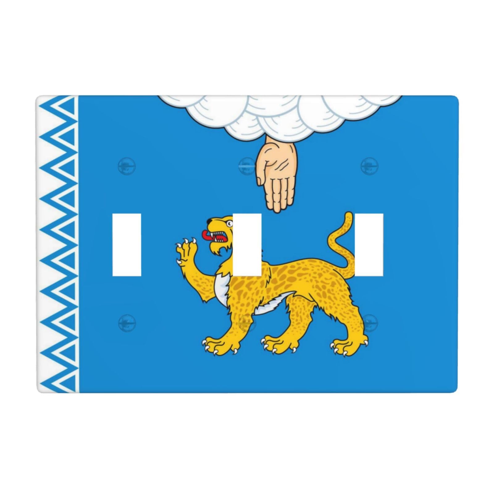 Pskov Flag 3 Gang Switch Plate Cover-Unbreakable Polycarbonate Wall Plate, Heat Resistant Toggle Switch Decor for Home