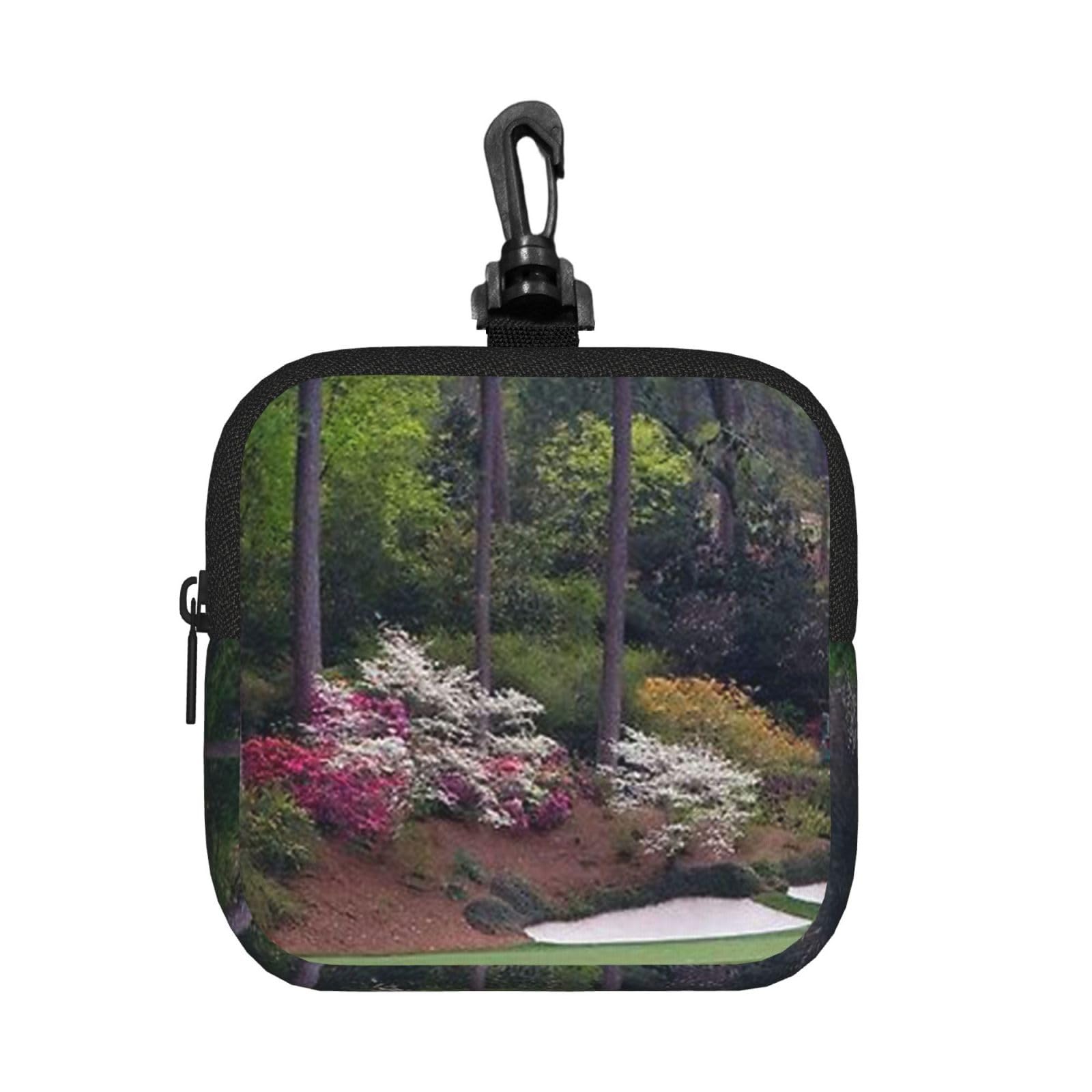 Ercgad Unisex Black Golf Course Print Square Storage Bag Travel Toiletry Cosmetic Organizer Pouch Lightweight Reusable