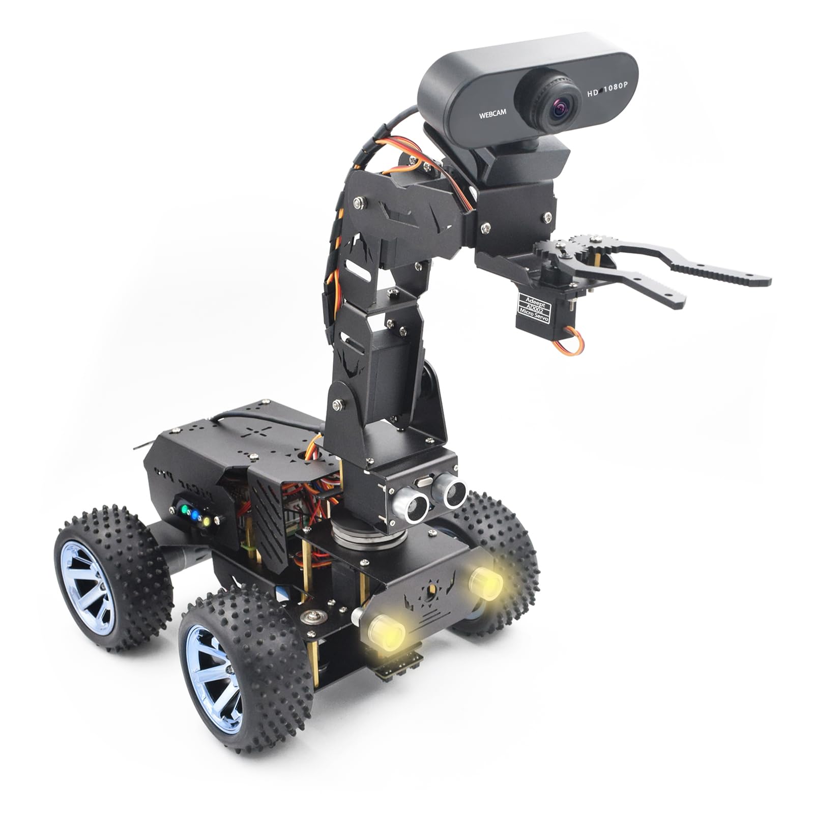 Adeept PiCar Pro V2 Smart Robot Car Kit with 4-DOF Robotic Arm for Raspberry Pi 5/4/3(Pi NOT Included), Programming Educational STEM Project Robotics,