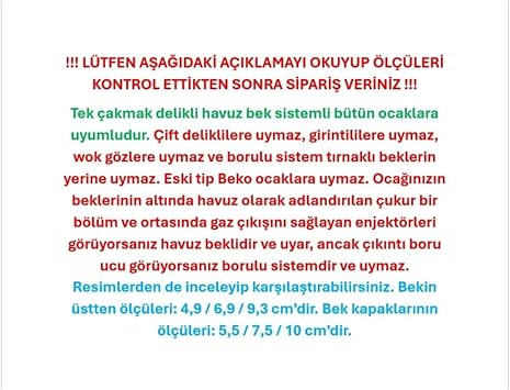 8 Parça Ankastre Set Üstü Ocak Bek ve Kapak Takımı Alüminyum Tek Çakmak Delikli Havuz Bek Sistemli (Bosch-Siemens-Profilo Uyumsuz)
