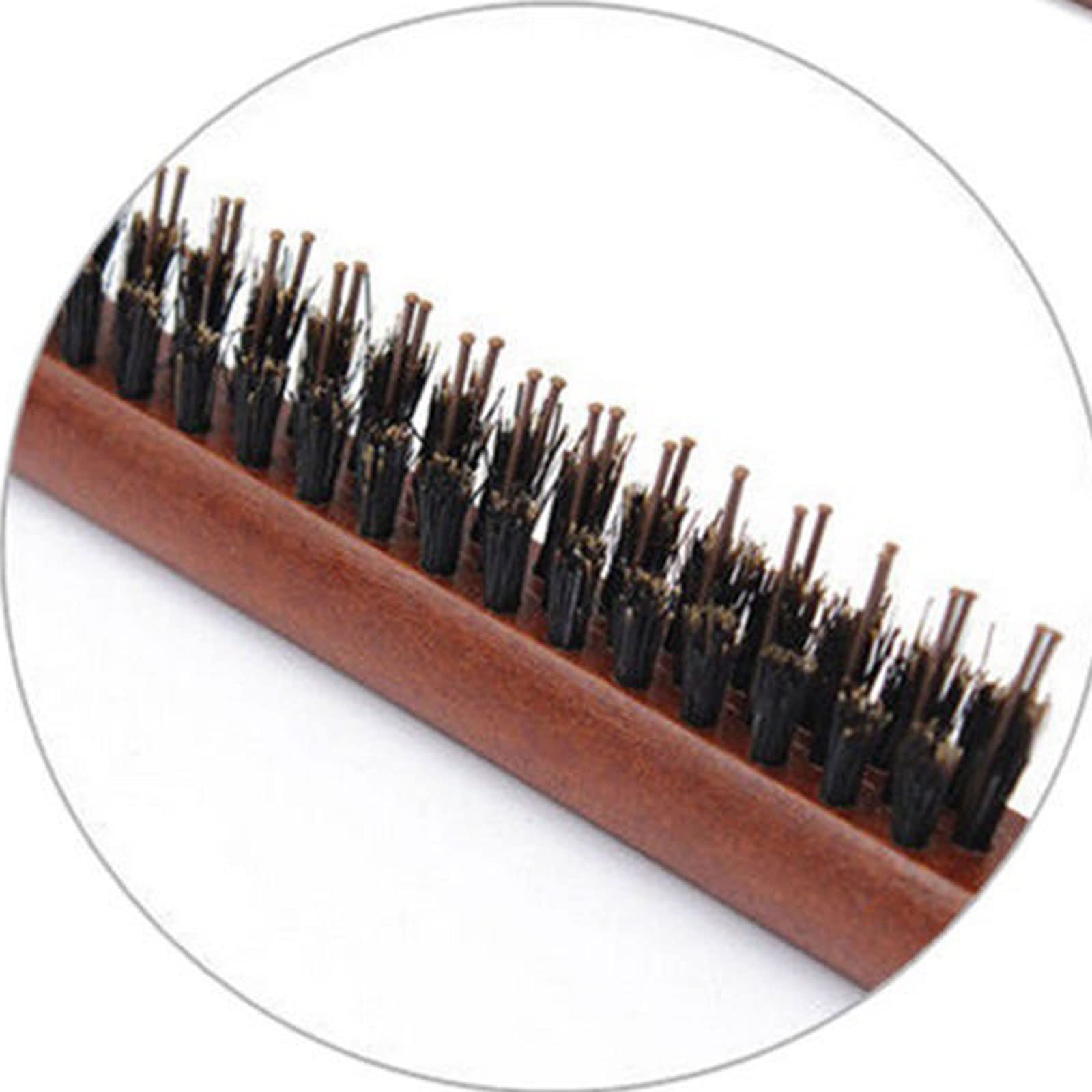 Mango Cepillo de Pelo de cerdas de jabalí Natural Peine Esponjoso Peluquería Peluquería Color