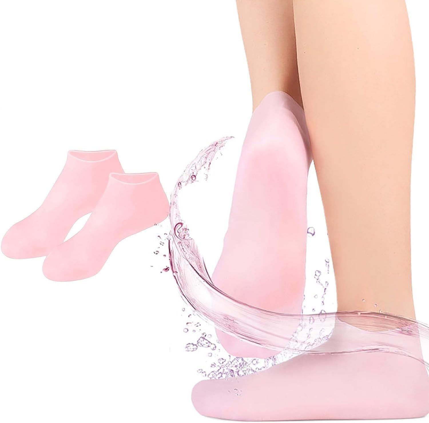 Deoxys Silicone Moisturizing Socks Women Foot Spa Pedicure Silicone Socks Foot Mask Exfoliating Beach Protective Gel Socks Anti Slip Aloe Socks For Dry Cracked Feet Calluses Foot Care,Multicolour (B0D175WQYM) Amazon Price History, Amazon Price Tracker