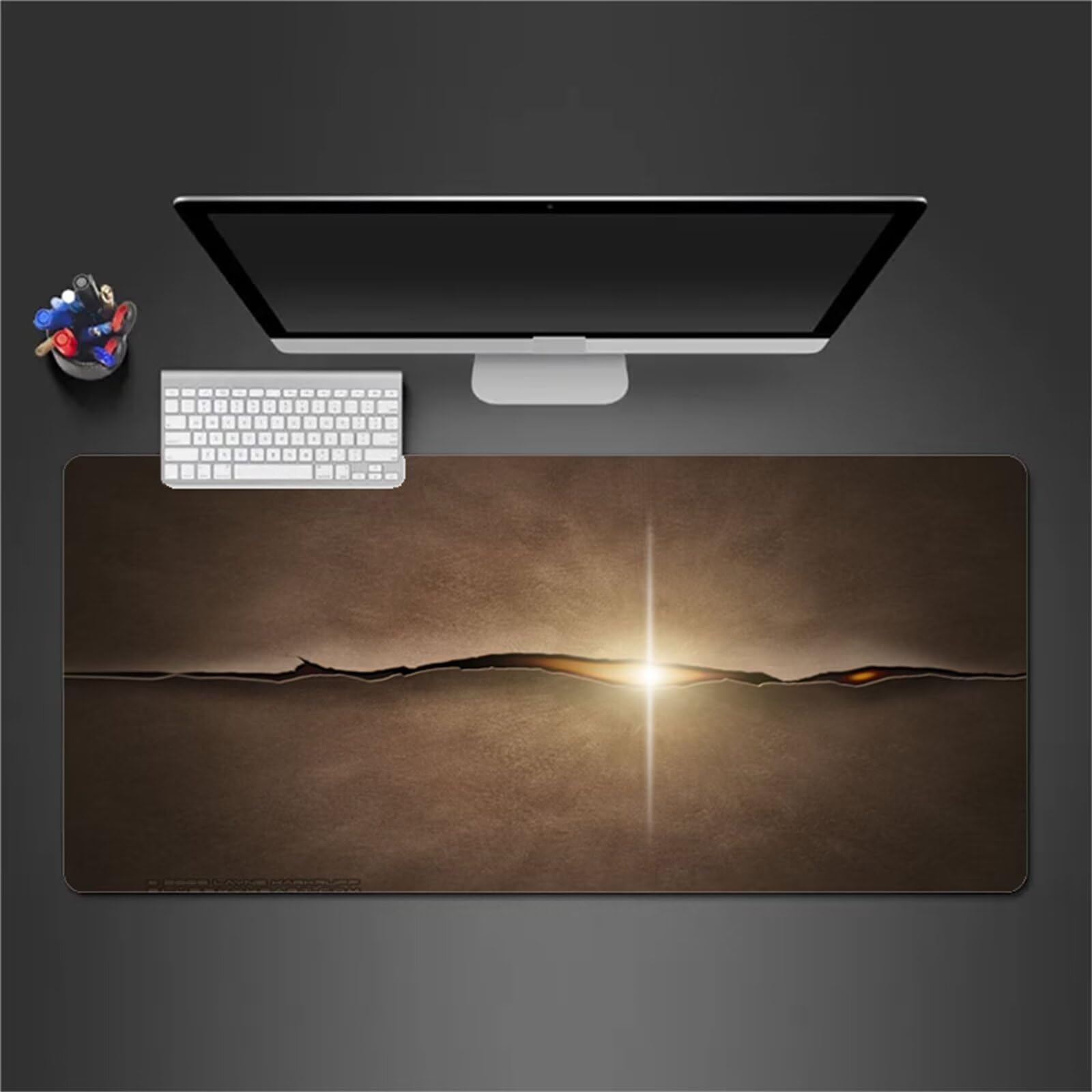 Mauspad Groß Gaming Braun Mousepad XXL 1000x500x3mm rutschfeste Schreibtischunterlage Gaming Tastatur Matte Abwaschbar für PC Zuhause Büro