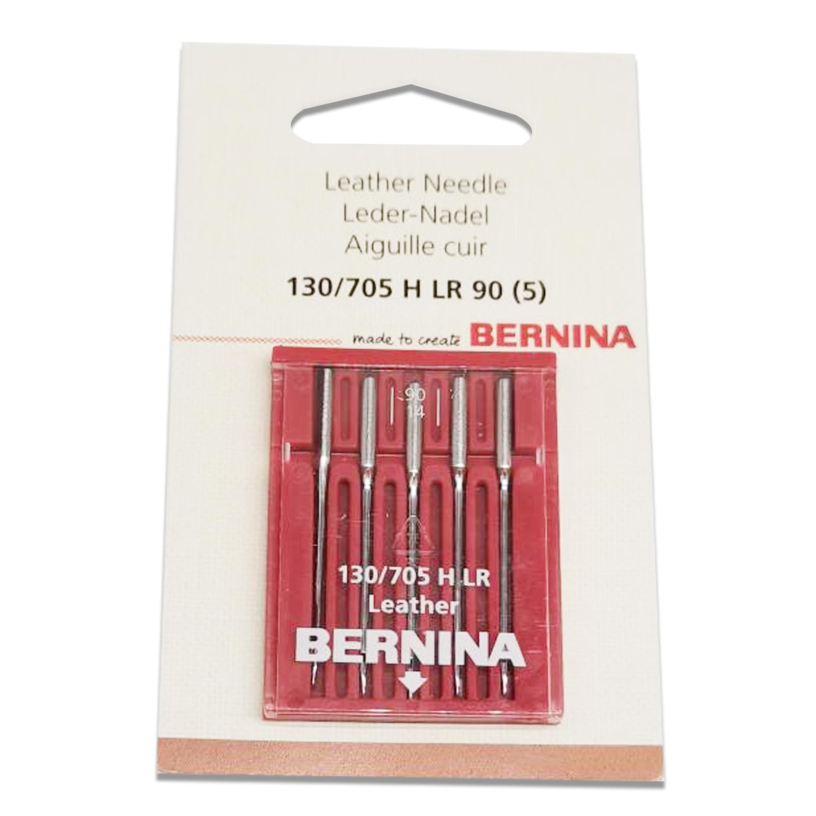 YICBOR Lote de 5 agujas de cuero 130/705 H para máquinas de coser Bernina (130/705H LR 90)