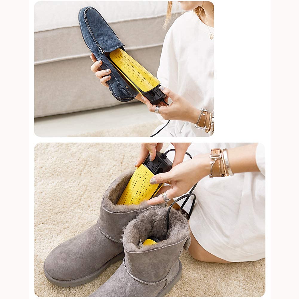 Asciuga Scarpe Asciuga Scarpe Deodorante Casa Studente Cuocere Scarpe, Adatto per Scarpe E Guanti Scarpe in Pelle, Scarpe in Tessuto, Stivali, Stivali da Pioggia, Guanti, Ecc,Giallo,17 * 6 *