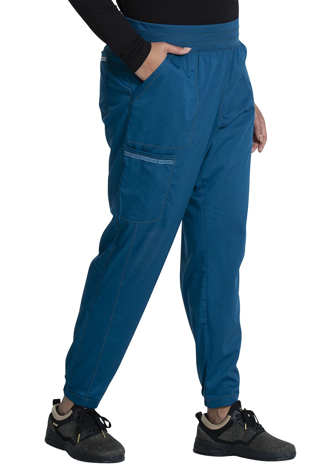CHEROKEE Workwear WW Revolution Natural Rise Jogger, WW011 | 5 bolsillos, tiro natural, sarga de tela mezclada, suave elástico en 2 direcciones, cintura de malla para cambios activos