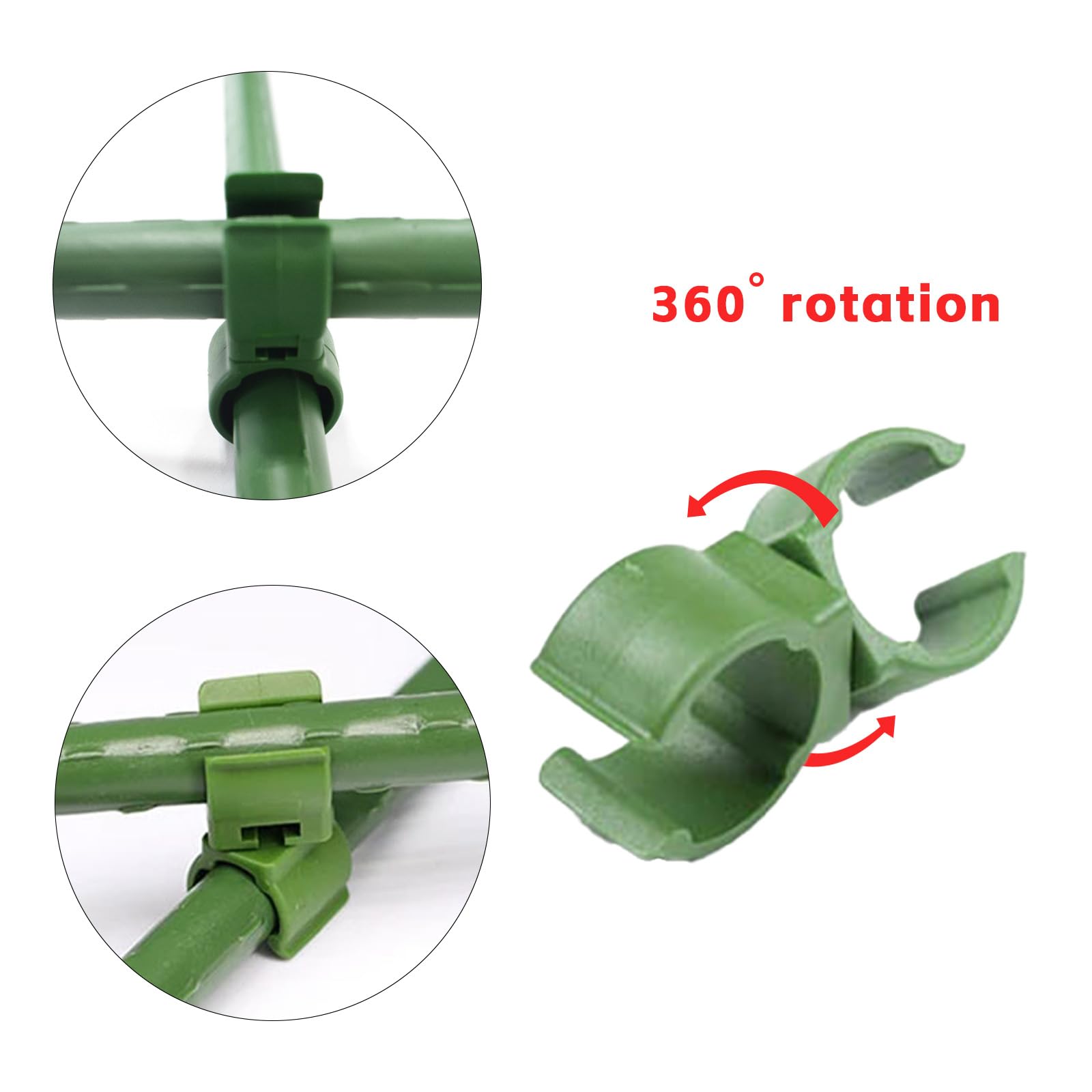 50 conectores de varilla para plantas, clip para plantas, clip multifunción para jardín, soporte para plantas (11 mm)