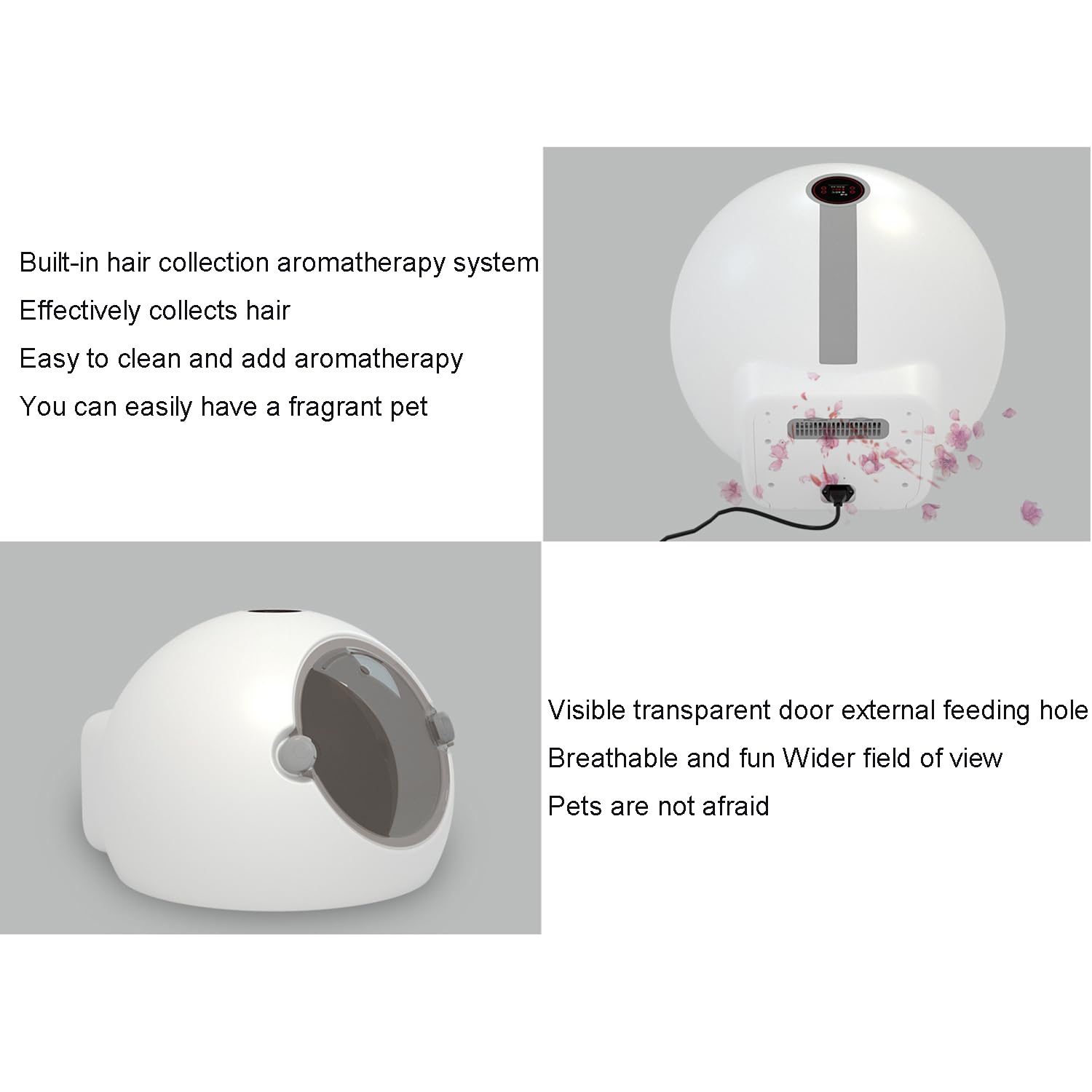 Scatola per Asciugatura Automatica per Animali Domestici, Asciugacapelli Intelligente per Toelettatura Animali Domestici con Schermo LCD a Colori, Asciugatura Professionale a 360°, Basso Rumore