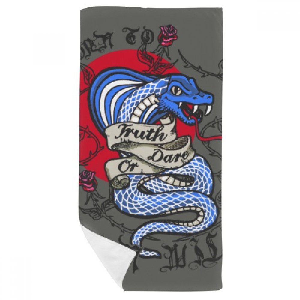 Serviette de bain doux gant de toilette motif serpent 35x70cm multicolore pour visage