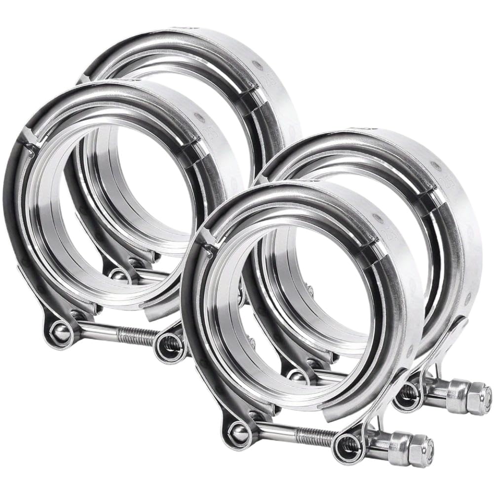 2.5 Inch V Band Clamp for Flange Male Female 304 Stainless Steel 4PCS
