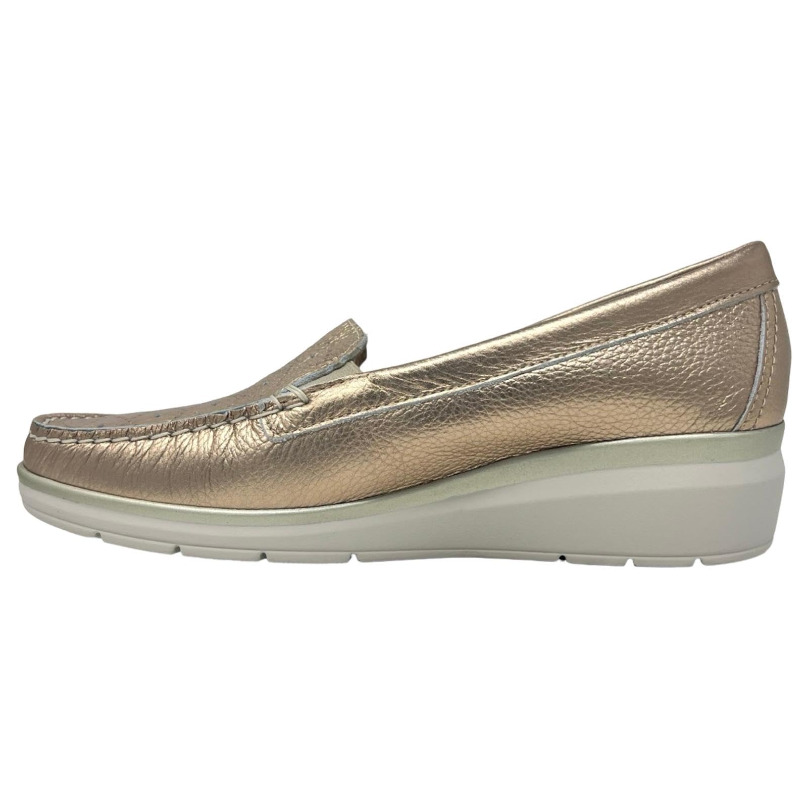 Valleverde 11052 Bronzo Scarpe Donna Mocassino Slip on Forata Elastico zeppetta