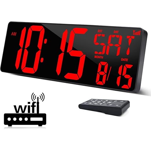 XREXS 16.5 WiFi-Synced LED Clock