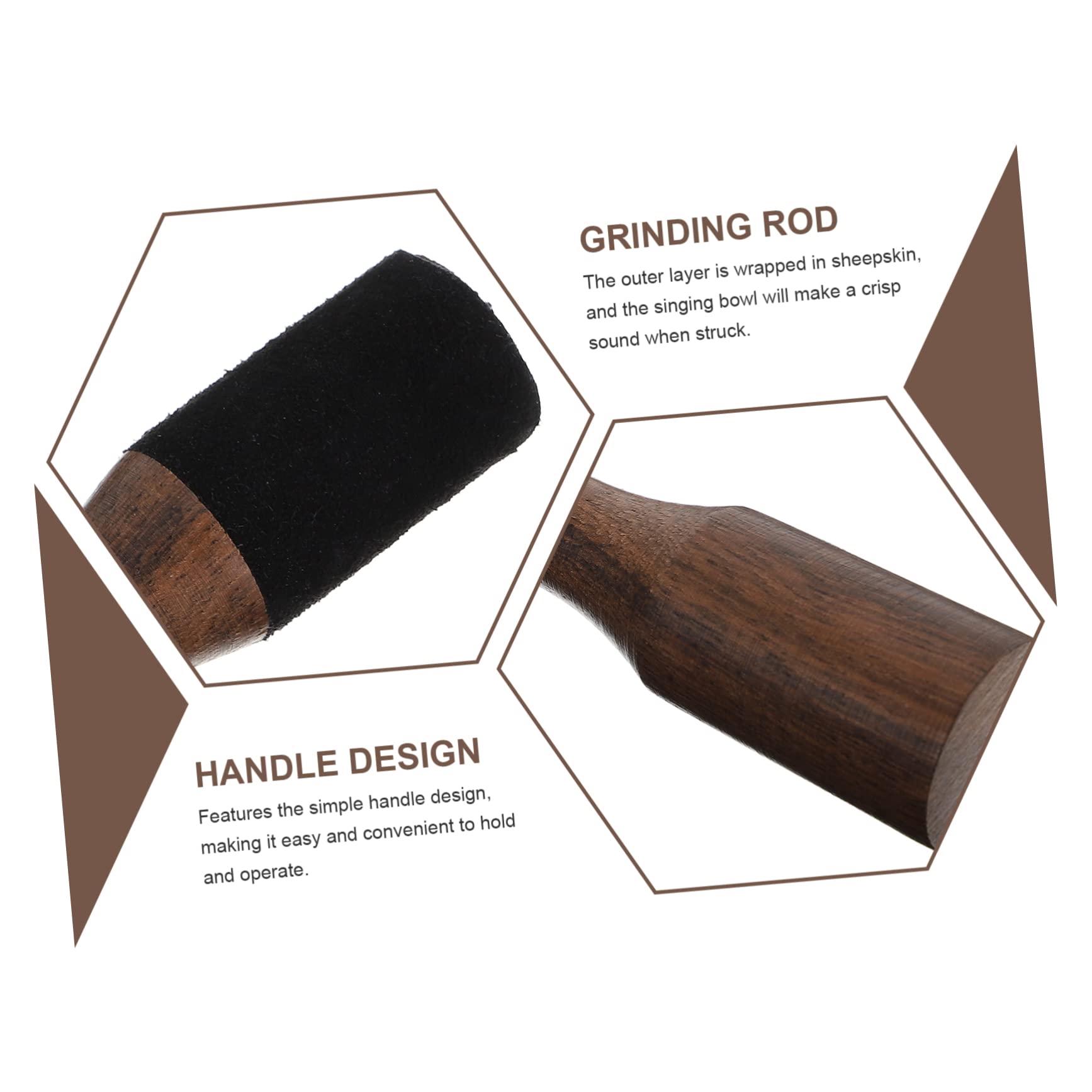 BESPORTBLE Singing Bowl Mallet Lightweight Portable Bowl Stick for Meditation Durable Wooden Design with Smooth Finish for Travel and Relaxation Creates Deep Calming Tones