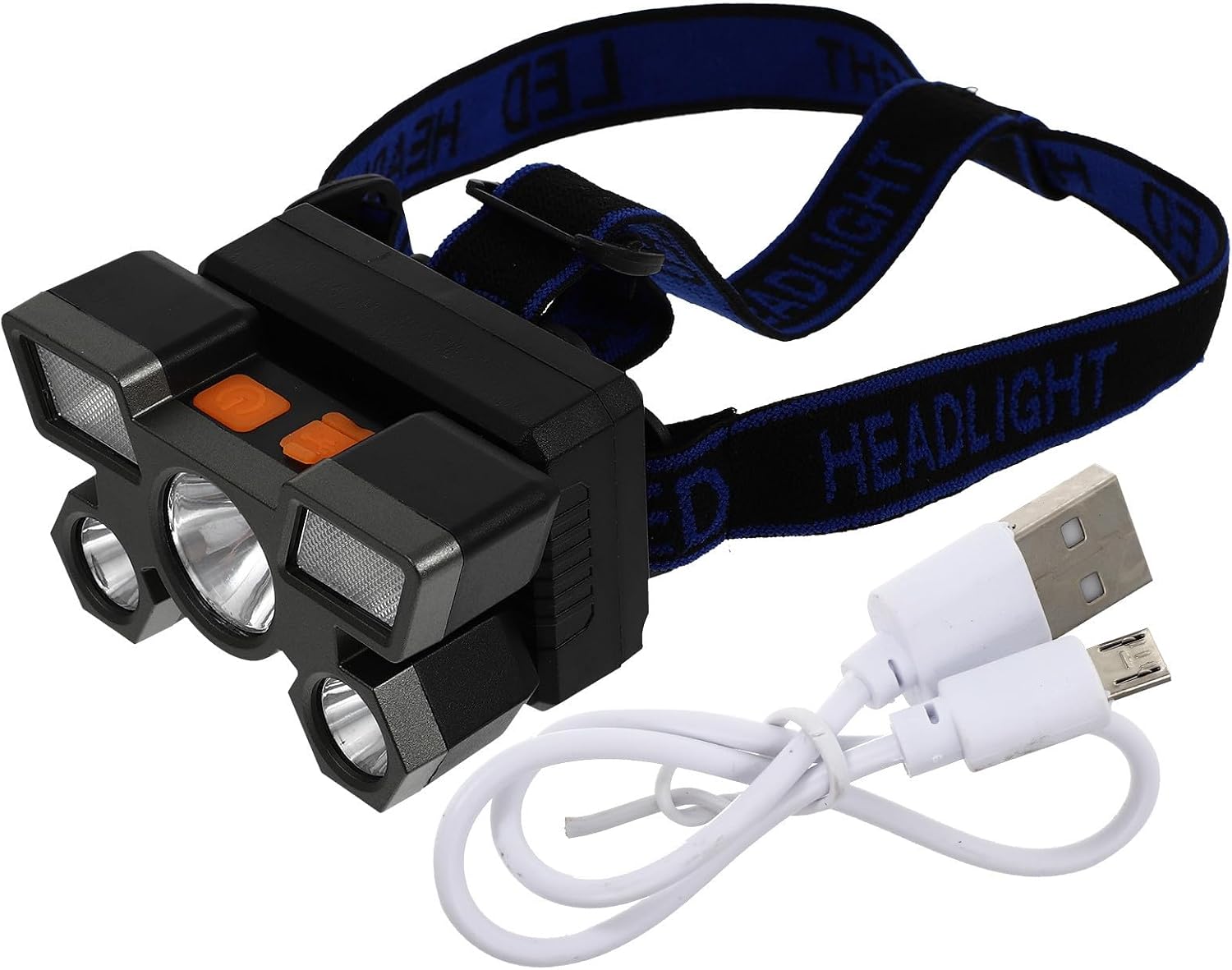 Powerful LED Headlamp for Outdoor Hiking and Fishing, Waterproof Lightweight Portable Lamp with Adjustable Beam, Rechargeable Multi-Functional Headlight for Running and Camping