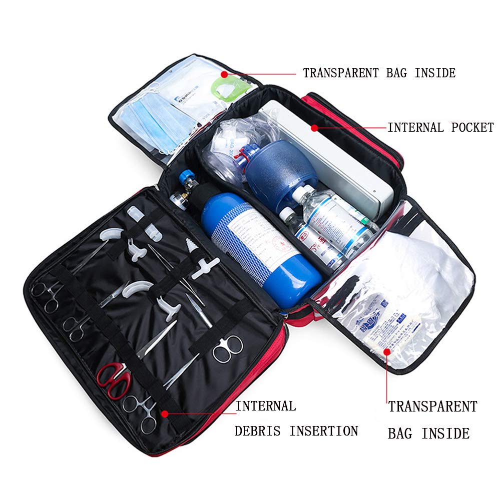 Kit De Primeros Auxilios Compacto De Supervivencia para Trauma De Emergencia Con Compartimentos Etiquetados, Rescate Impermeable Al Aire Libre De Gran Capacidad