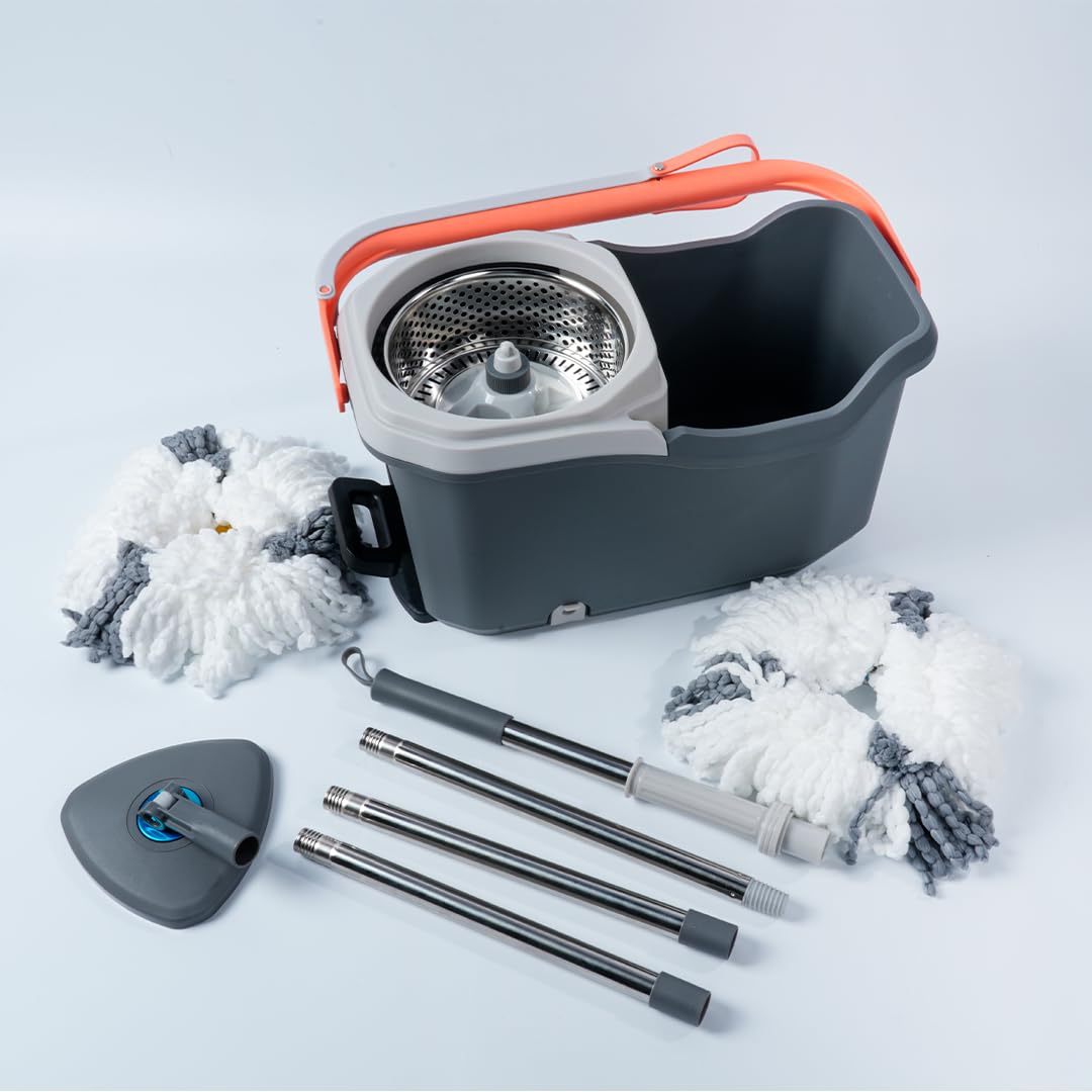 Clim Profesional Cubo Fregado Easy Go Turbo 13L Pedal y Recambio Mopa | Doble Asa, Ruedas, Antisalpicaduras, Compatible Mopas Microfibra, Uso Profesional