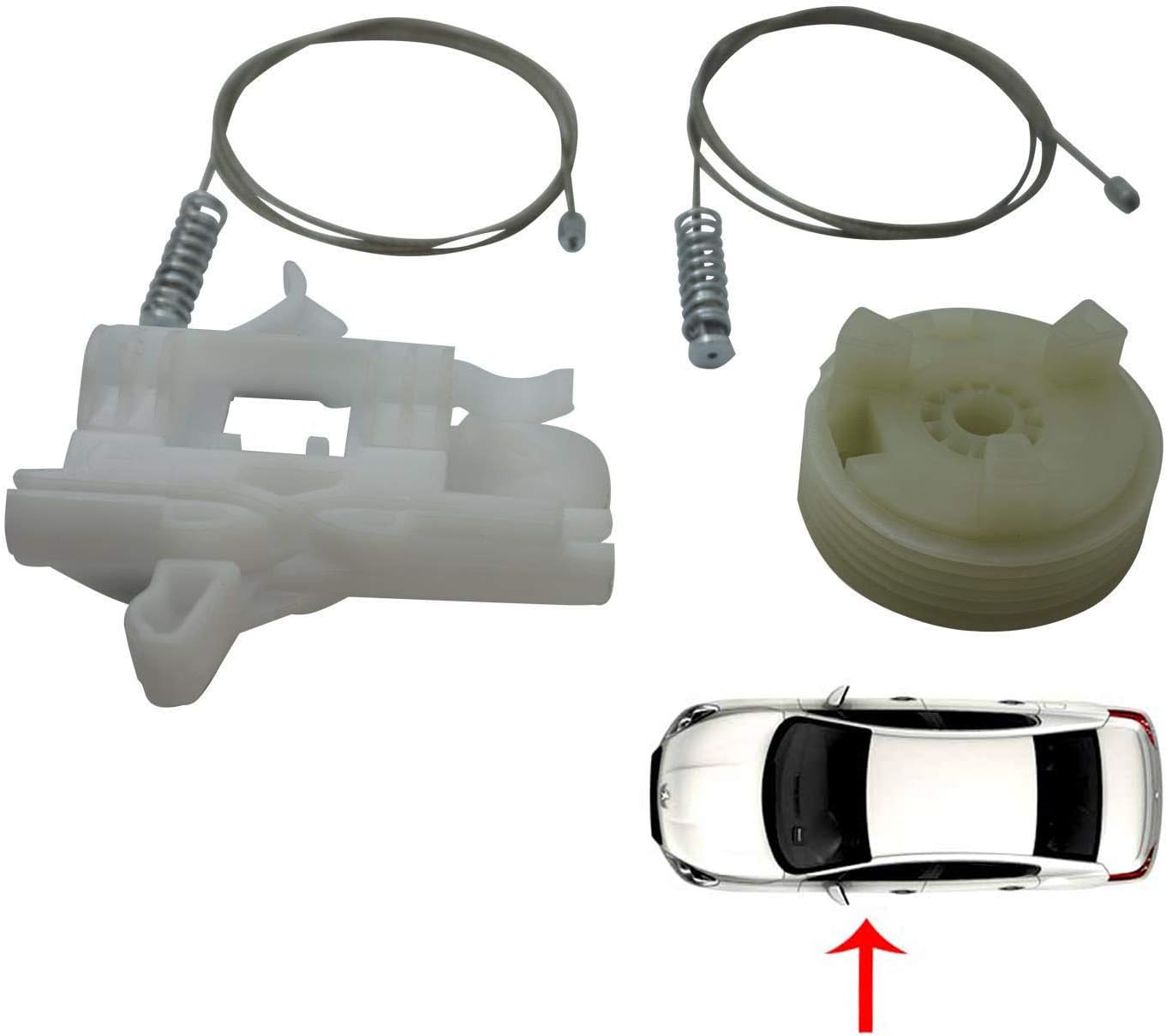 Vip High Quality Krom Window Regulator Repair Kit Compatible Fiat 20 500 With