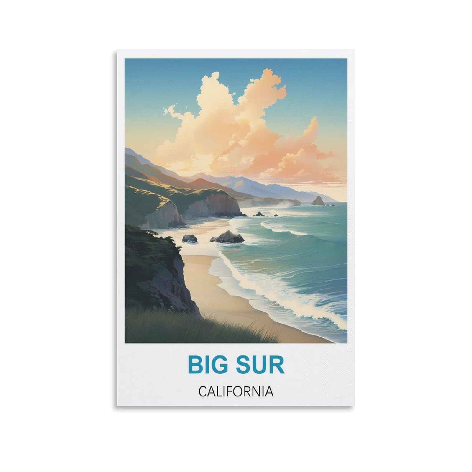 Funny Tin Signs,Big Sur Californias,Art Plaque Poster Wall Decor for Home Tool Room Bar Club Restaurant Cafe 15x30cm