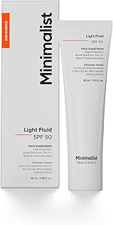 Light Fluid Sunscreen SPF 50 for Oily Skin (PA++++) | Clinically Tested in US | No White Cast | Broad Spectrum | Lightweight, Water & Sweat Resistant Sunscreen Suited for All Skin types | For Women & Men | 30 ml