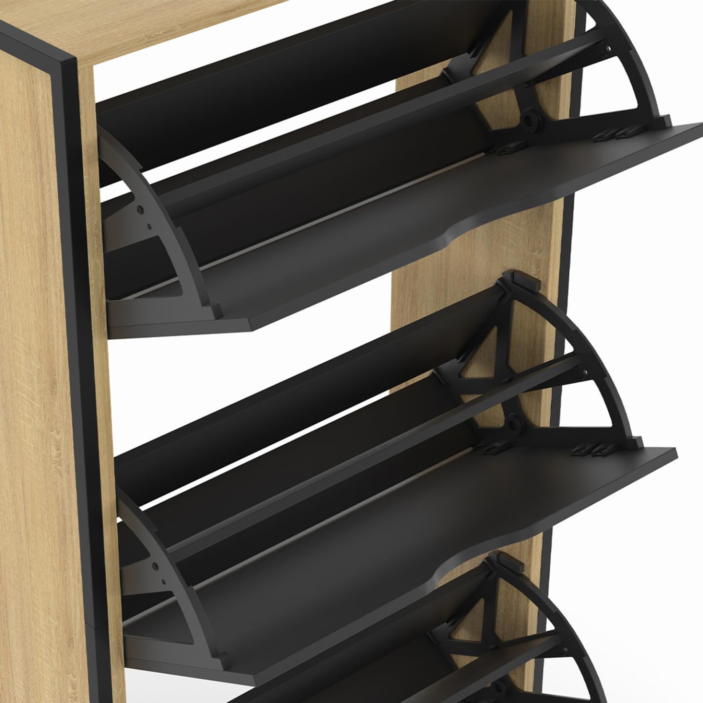 IDMarket - Mueble zapatero de diseño industrial de 3 puertas BOSTON