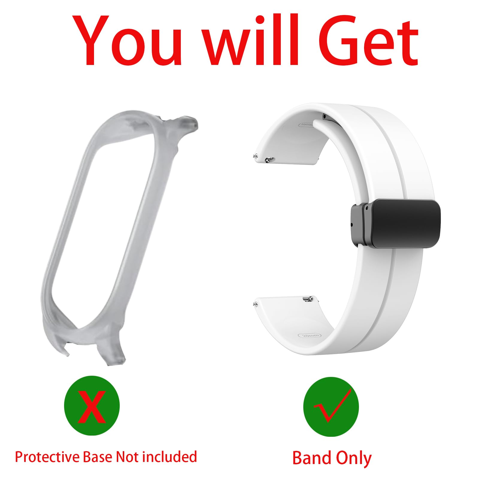 Blueshaweu Bracelet compatible avec enregistreur vocal PLAUD NotePin - En silicone souple - Entièrement magnétique - Compatible avec les enregistreurs vocaux PLAUD NotePin IA