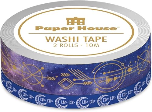 Miniatura 3 de Paper House Productions Sticky Pix Celestial Stargazer - Juego de 2 rollos de cinta adhesiva decorativa Washi para álbumes de recortes y manualidades
