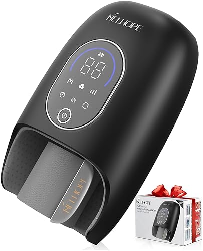 Miniatura 9 de Masajeador de manos con 9 modos y 4 opciones de calefacción para terapia de calor y frío, masajeador de manos y muñecas para artritis y alivio del