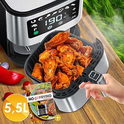 Kesser XXL Heißluftfritteuse 5,5 Liter aus Edelstahl