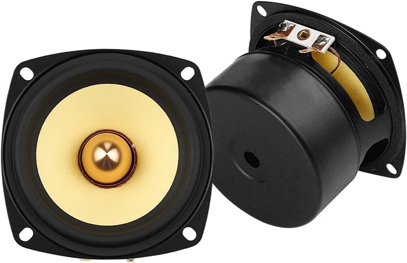 2Pcs 3 Inch 4/8 Ohm 25W Speaker Full Range Audio DIY Audio Bookshelf Speakers Round Sqaure Home Sound Theater Amplifier(8 Ohm 15W Square)