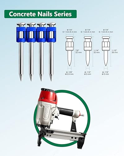 Miniatura 2 de meite MTSD-38 Calibre 12 1-12 pulgadas de longitud, diámetro del vástago de 118 pulgadas, mecánico, galvanizado, mango liso, plástico, recolectado,