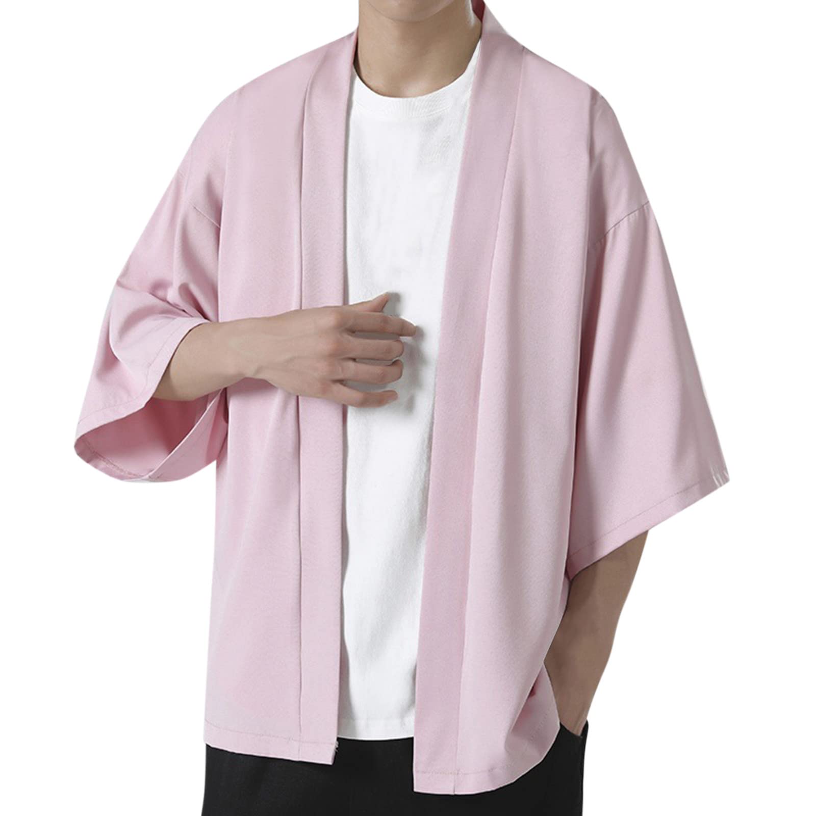Generic Kimono Camisa Hombre Verano Camisa Japonesa Camisa Manga Corta Botón Estampado Floral Playa Cloak Hombre Funky Kimonohemd Casual Manga Corta Plisada Camisa Hombre Polar Top Camisa Hombre Camisa Playa