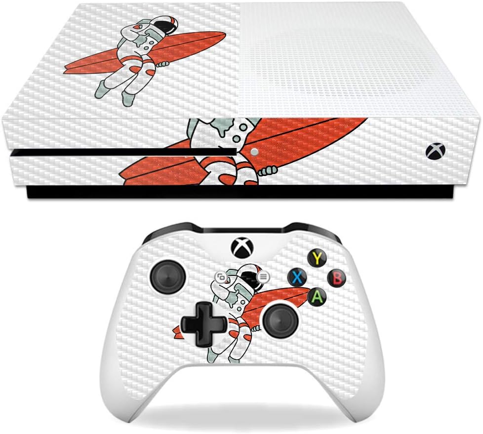 MightySkins Carbon Fiber Skin for Microsoft Xbox One S - Sabotage | Protective, Durable Textured Carbon Fiber Finish | Easy to Apply, Remove, and Change Styles | Made in The USA