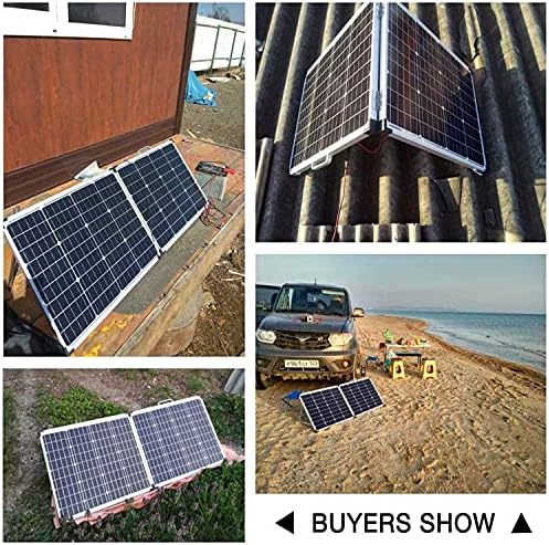 DOKIO Foldable Portable Solar Panel 100 Watt 12 Volt Monocrystalline Solar Suitcase with Waterproof Charge Controller