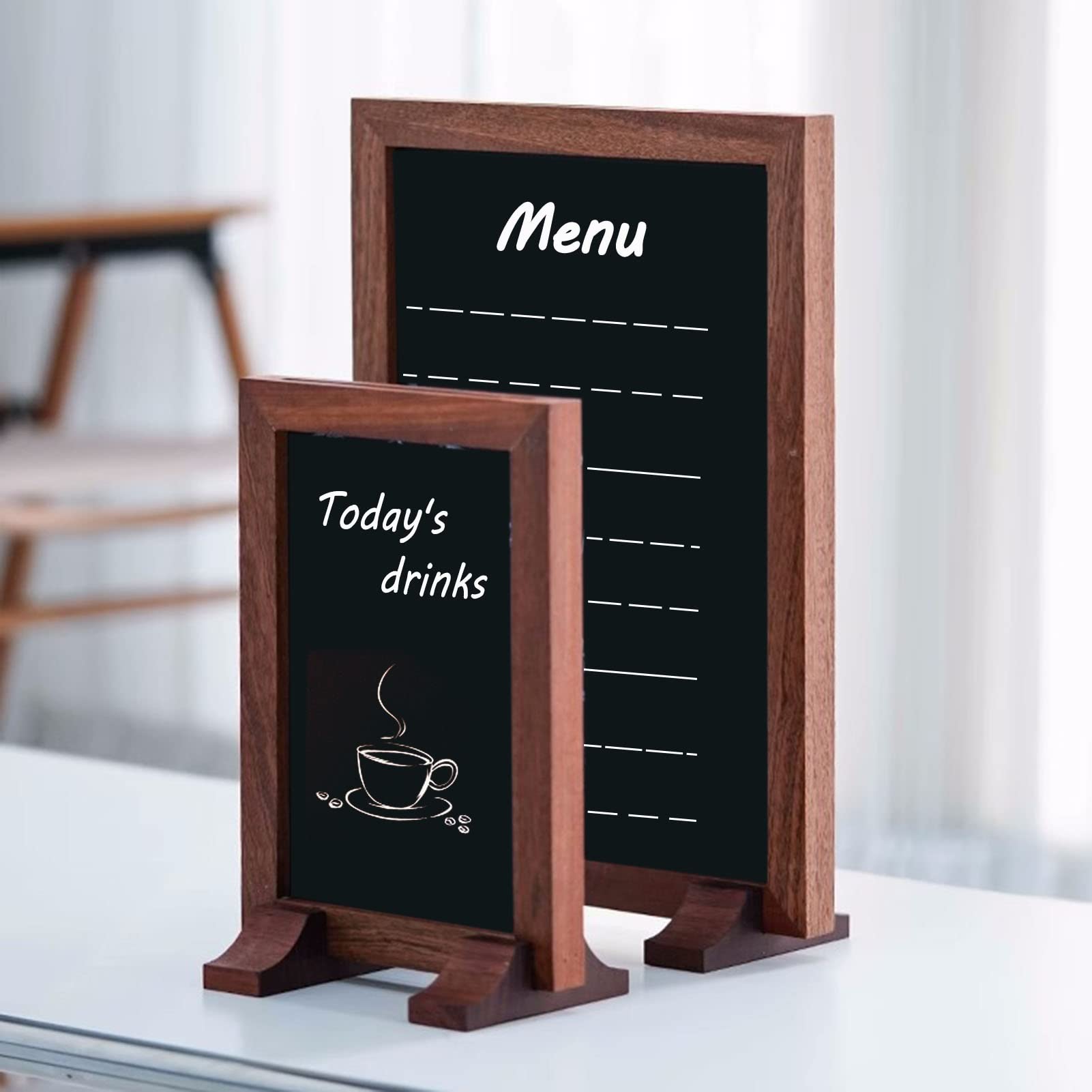 Juego De Letreros De Pizarra, Pizarra De Pie para Mesa O Mostrador, Tablero De Menú Tablero De Visualización De Mensajes para Restaurante, Negocios, Bodas, Banquetes, Café
