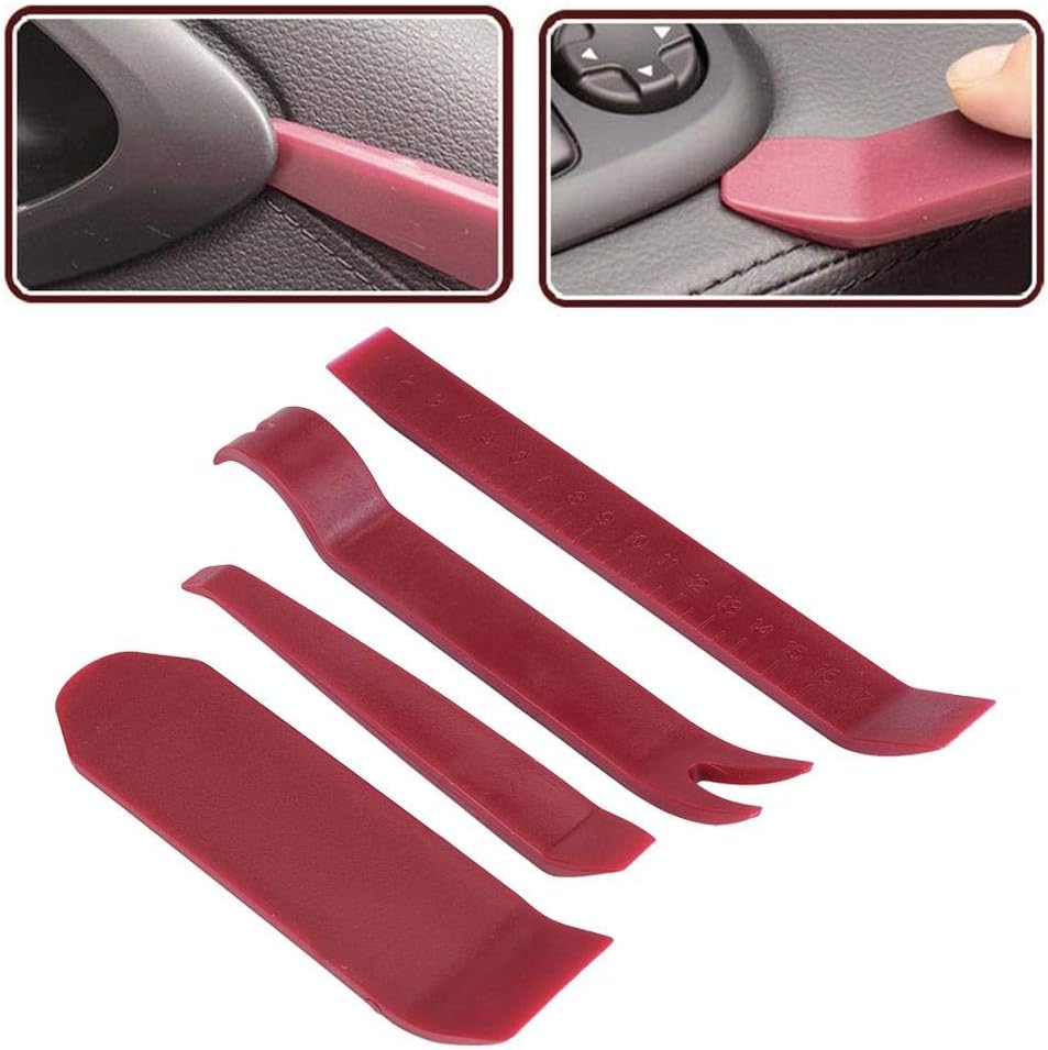 4Pcs Car Panel Removal Tool Kit, NoScratch Car Pry Tool Kit Auto Trim Removal Tool Set Car Stereo Radio Pry Tools