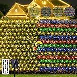 CERIAL 4.5X1.5M Net Lights Outdoor Solar Garden Lights,Mesh Fairy Light Outside Solar Tree Light Bushes Lights with Remote,Timer,8Mode, 4Color Changing,Waterproof for Fence Gazebo Decor