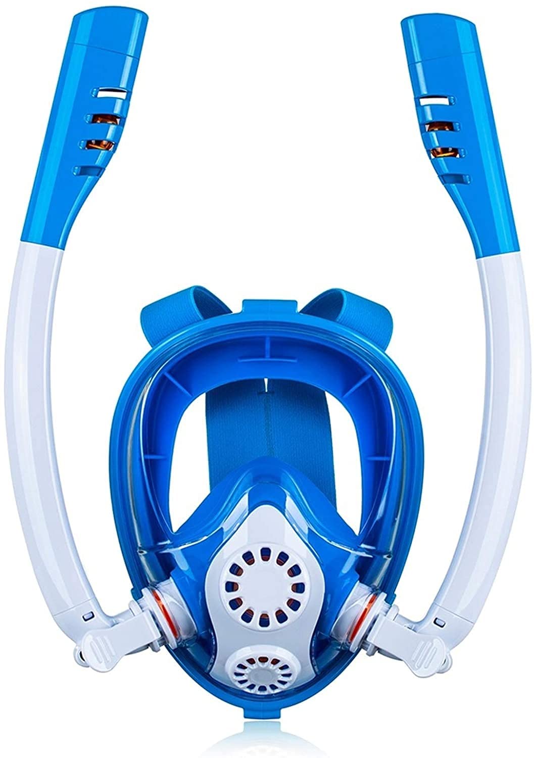 Maschera da Snorkeling Integrale, Maschere da Sub, Snorkeling Subacqueo, Antiappannamento, Attrezzatura per Il Nuoto, per Adulti E Bambini.（N40 Flat Black-L）