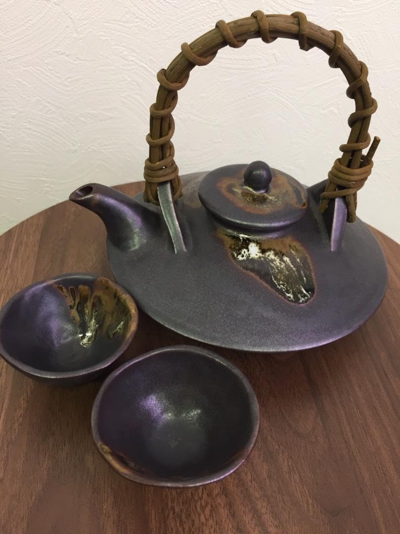 15代 沈壽官 薩摩 黒千代香 黒茶家セット 盃2個付